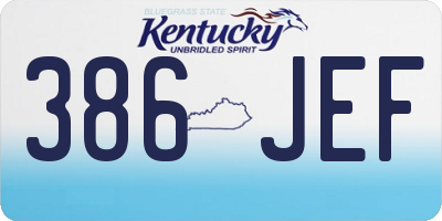 KY license plate 386JEF