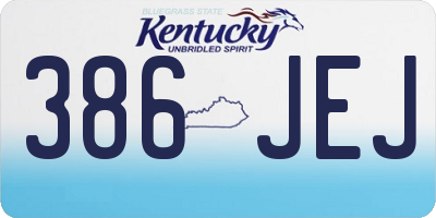 KY license plate 386JEJ
