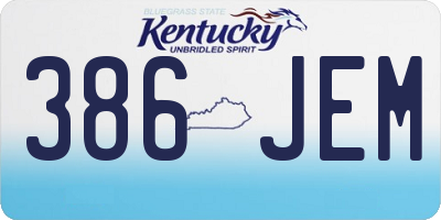 KY license plate 386JEM