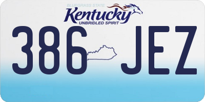 KY license plate 386JEZ