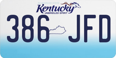 KY license plate 386JFD