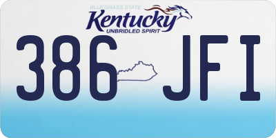 KY license plate 386JFI