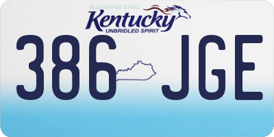 KY license plate 386JGE