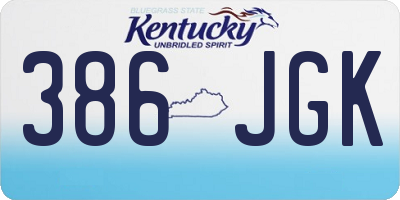 KY license plate 386JGK