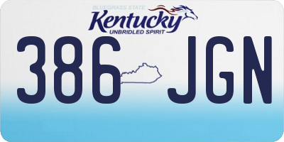 KY license plate 386JGN