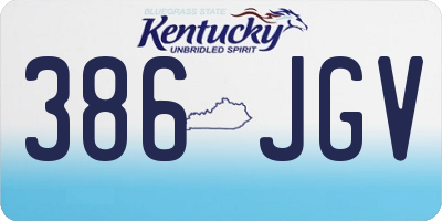 KY license plate 386JGV