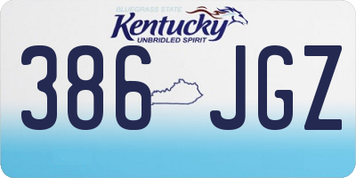 KY license plate 386JGZ