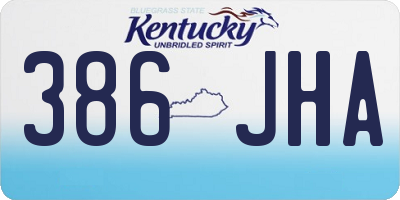 KY license plate 386JHA