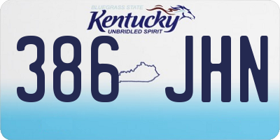 KY license plate 386JHN