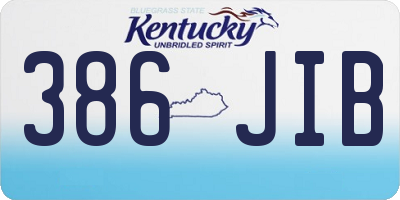KY license plate 386JIB