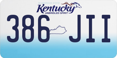 KY license plate 386JII