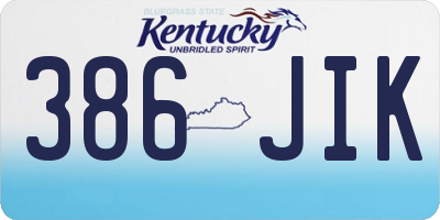 KY license plate 386JIK
