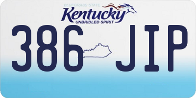 KY license plate 386JIP