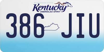 KY license plate 386JIU