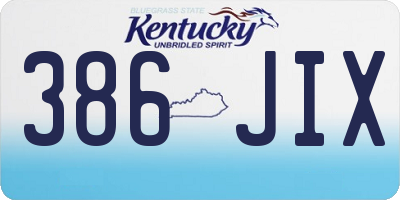 KY license plate 386JIX