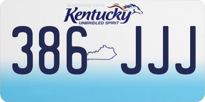 KY license plate 386JJJ