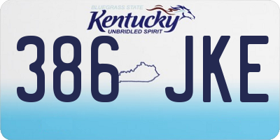 KY license plate 386JKE