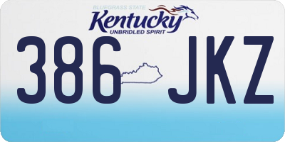 KY license plate 386JKZ