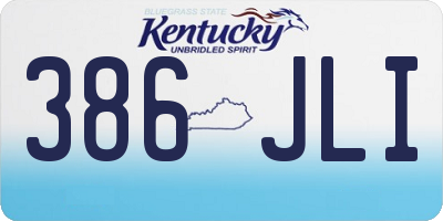 KY license plate 386JLI