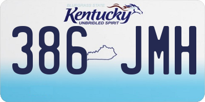 KY license plate 386JMH