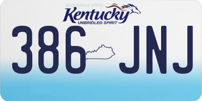 KY license plate 386JNJ
