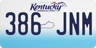 KY license plate 386JNM