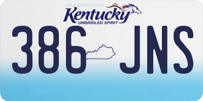 KY license plate 386JNS