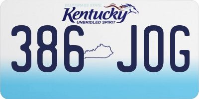 KY license plate 386JOG