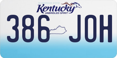 KY license plate 386JOH