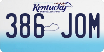 KY license plate 386JOM