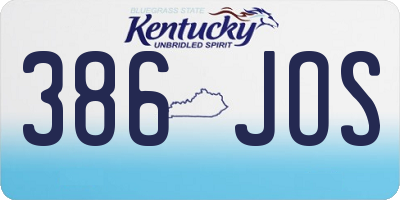 KY license plate 386JOS