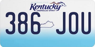 KY license plate 386JOU
