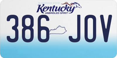 KY license plate 386JOV