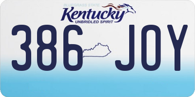KY license plate 386JOY