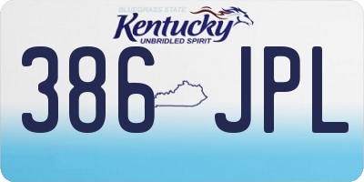 KY license plate 386JPL