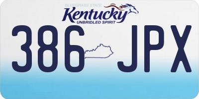 KY license plate 386JPX