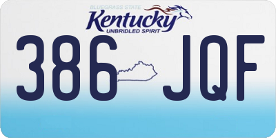 KY license plate 386JQF
