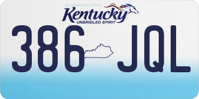 KY license plate 386JQL