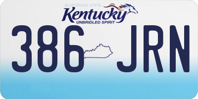 KY license plate 386JRN