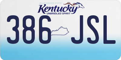 KY license plate 386JSL