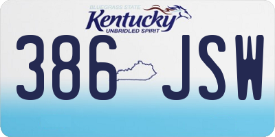 KY license plate 386JSW