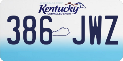 KY license plate 386JWZ