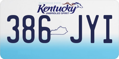 KY license plate 386JYI