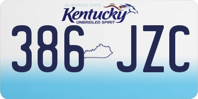 KY license plate 386JZC