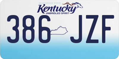 KY license plate 386JZF