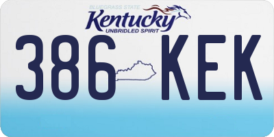 KY license plate 386KEK