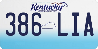 KY license plate 386LIA