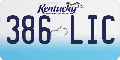 KY license plate 386LIC