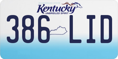 KY license plate 386LID