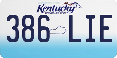 KY license plate 386LIE